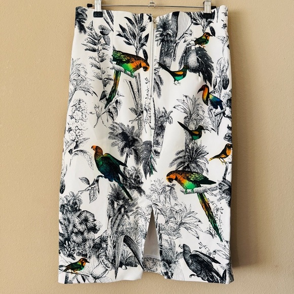 Catherine Malandrino Bird Tropical Print Pencil Skirt Size 6 - Picture 3 of 7